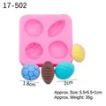 Molde de silicona rosa con balones de fútbol, baloncesto, béisbol y rugby para decorar - 2# Forma de Balones / Rosa
