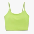 High-impact lime green nylon sports bra with thin straps and a compressive fit - Lemon Yellow