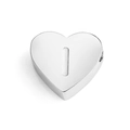 Polished silver heart pendant with engraved letter I made of stainless steel - Letter I (Silver)