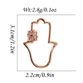 18K rose gold plated Hamsa hand pendant with micro-pave zircons and size dimensions - Rose Gold Hamsa Hand Style (DBN017-4)