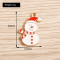 Detail showing dimensions of the enamel snowman pendant: 24mm height and 1.5g weight - Snowman Style (YD604)