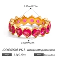 Golden stainless steel eternity ring featuring a round pink zirconia stone setting - Pink Zirconia Style (JDR0309003-PK-9 Year-End Promotion) / US 9
