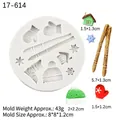 Stampo in silicone natalizio con guanti e fiocchi di neve per decorazioni fai-da-te - Tema Sci Invernale (1#) / Grigio