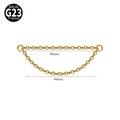 Golden G23 Titanium double layer chain for nose stud piercing in 30mm and 40mm length - G23 Titanium Gold Double Chain-30-40mm