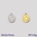 Ciondolo celeste sole e luna in oro e argento, charms in acciaio inossidabile 22x15mm - Rilievo Sole Luna (Stile 2) / Oro