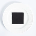 Small black microfiber drawstring jewelry pouch on white ceramic tray for storage - 8*8cm / Black