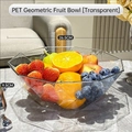 Transparent geometric PET crystal fruit bowl with 26.5cm diameter for luxury snack serving - 2024 Diamond Shape / Clear
