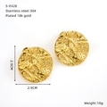 Specificaties van 18k goud vergulde roestvrijstalen oorbellen met 2,9cm doorsnede - Gehamerde Ronde Stijl (S-E428)
