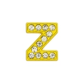 8mm gold rhinestone initial Z bead charm for DIY bracelet and jewelry making - 8mm Gold Rhinestone Letter-Z