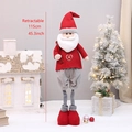 Retractable Christmas gnome doll in red knit outfit with white beard, height 115cm - Large Telescopic Santa Claus