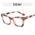 Retro square anti-blue light glasses with demi tortoise shell pattern frames for women - Demi Tortoise