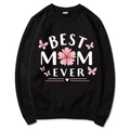 Black Mama Est 2025 Coquette Hoodie with pink Best Mom Ever floral and butterfly design - S / Black