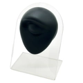 Modèle d'œil en silicone noir sur support acrylique pour pratique de perçage et expo - Noir (Sourcil/Œil) Avec Support