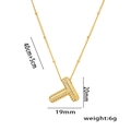 Gold plated T-letter pendant necklace with micro-pave zircons and 18K finish - Gold Color Letter T with Zirconia