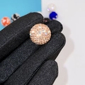 Sparkling champagne gold clay bead covered in brilliant rhinestones for DIY jewelry making - 16mm AB Champagne Round Bead
