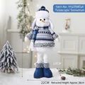 Blue telescopic snowman figurine with knitted sweater for Christmas decor - Telescopic Snowman
