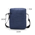 Blue Oxford cloth crossbody bag for men showing detailed dimensions 26cm x 21cm x 7cm - Dark Blue