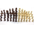 Complete set of magnetic wooden chess pieces in dark brown and beige wood grain finishes - 3 Inch Chess Pieces Accessory (Full Set/Dual Color)