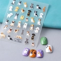 5D embossed puppy nail art sticker featuring realistic dog patterns and 3D textures - Cute Puppy Series (TS-049)