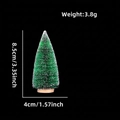Miniature sisal Christmas tree with snow effect, wooden base, size 8.5cm by 4cm detail - Grass Green / 8.5cm