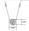 925 Sterling Silver Moissanite Cross Pendant Necklace with 9.5mm halo design detail - 40cm+5cm / Pave Circle Style (N12343)