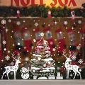Stickers de Noël blancs pour vitres avec rennes et flocons pour décoration festive - Ensemble BQ144+XC027