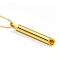 Collana a fischietto per respirazione regolabile in acciaio inox con finitura oro - Oro - Stile Fibbia a Ferro di Cavallo