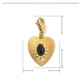 Detailed technical drawing of heart pendant with size 27mm and natural stone inlay - Gold Heart Black Natural Stone