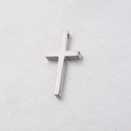 Pendaglio a croce in acciaio inossidabile argento lucido con foro per collana su grigio - 15*30mm / Argento (Acciaio)