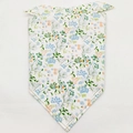 Floral pet bandana with blue and orange flowers on white cotton fabric for dogs and cats - L / Pattern 31/White Blue Orange Floral