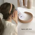 Creamy beige wide-brim headband with skin-friendly fabric and 30mm width dimension - Breeze Coffee