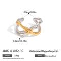 Macro detail of intertwined two-tone stainless steel ring with 3D streamlined design - Two Tone Intertwined Twist Style (JDR0111032-PS)