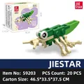 Green grasshopper building block insect toy set with 20 pieces for kids 6 plus - Grasshopper
