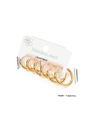Three pairs of golden stainless steel hoop earrings in 1.6cm, 1.8cm, and 2.1cm sizes - Gold Style (EXRGE0287)