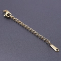 5cm gold stainless steel extender chain with lobster clasp and S.STEEL tag - S1652 Rectangular Tag With Clasp / Gold