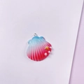 Blue and pink gradient resin shell pendant with pearl and star details for DIY crafts - Small Shell / Blue-Pink Gradient