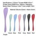 Double-headed silicone spatula set in seven colors with nylon core, 30.6cm long - Double-headed Scraper / Red