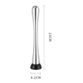 23cm silver stainless steel cocktail muddler with 4.2cm diameter black base - 23cm Slim Waist - Hot Item Price Drop