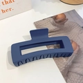 Matte deep blue large hair claw clip for women with a minimalist aesthetic design - 13cm / Dark Blue