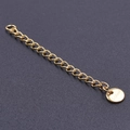 Golden stainless steel extension chain with S.STEEL engraved tag for jewelry DIY - S1653 Round Tag / Gold
