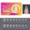 Size chart for matte ultra-thin almond fake nails showing various lengths and widths - 420pcs Frosted Traceless 15 Sizes Nail Tips-04