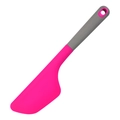 Pink and gray silicone spatula for baking and mixing with a convenient hanging hole - Short Head Style / Rose Red