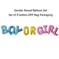 Boy or Girl foil letter balloons set in blue, gold, and pink for gender reveal parties - Boy or Girl Letter Balloon Set