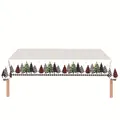 Waterproof Christmas plastic tablecloth featuring colorful Xmas trees and snowflake patterns - Plaid Christmas Tree 137*274cm