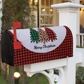 Weihnachtliche Briefkastenabdeckung mit rot-schwarzem Karomuster und Tannenbaum-Print - Weihnachtsbaum-Druck (Stil A)