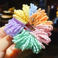 Colorful spiral elastic hair bands for toddlers in yellow, pink and mint green shades - 8# Bamboo Texture Ice Cream Colors