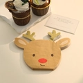 Detail view of reindeer shaped paper napkins with gold foil antlers for Christmas parties - Reindeer Shape Christmas Napkins