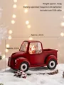 Christmas decoration red vintage truck with lighted Santa Claus snow globe and USB power - Pickup Truck Type C