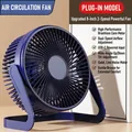Blue 8-inch USB desktop fan with adjustable dual speeds and brushless motor - 8-inch Navy Blue