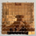 Close-up of golden square sequins on a 30x30cm decorative wind panel for backdrops - 30x30cm / Rose Gold